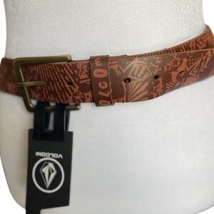 Volcom Men’s Brown Leather Belt NWT